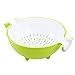 CHICHIC 2 in 1 Kitchen Strainer/Colander Bowl Sets, Large Plastic Washing Bowl and Strainer, Detachable Colanders Strainers Set, Space Saver for Fruits Vegetable Cleaning Washing Mixing, Green