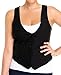 eVogues Plus Size Button Up Sleeveless Stretch Vest Black - 1X