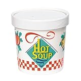 SOLO KHB12A-86926 Double-Sided Polyethylene-Coated Paper Food Container with Lid, 12-oz. Capacity, Hot Soup Label (Case of 250)