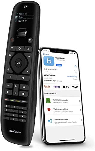 SofaBaton U1 Universal Remote Control with Smartphone App Simple All in One Remote for Apple TV, Roku, Nvidia Shield, Samsung, Vizio, LG, Panasonic, Smart TVs Streaming Players Blu-ray DVD A/V Devices