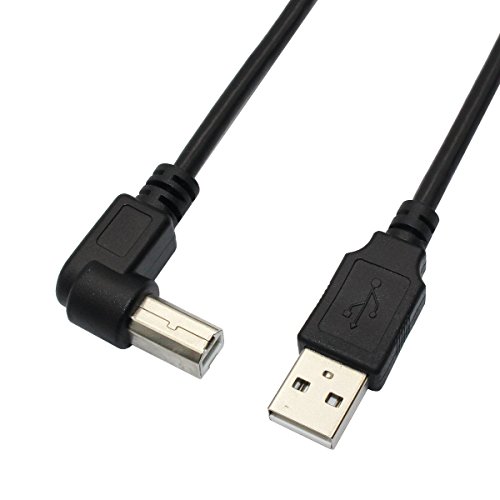 25ft Right Angle USB Cable for: HP Deskjet F4180 All-in-One Printer/Scanner/Copier - Black