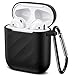 ESR Ripple TPU Carrying Case for AirPods Charging Case(1st and 2nd Gen),[Not Compatible with AirPods Wireless Charging Case]Shock-Resistant Protective Cover,Soft Slim Silicone Skin with Keychain,Black