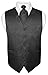 Men's Paisley Design Dress Vest & NeckTie BLACK Color Neck Tie Set for Suit Tux