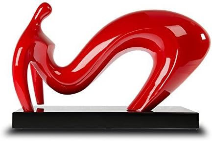 Modern Abstract Plastic Wax Red Sculpture with Black Marble Base Gallery Quality! 50 kg Gallery Marble Column 58 cm x 58 cm for Only orderable