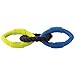 Nerf Dog 3-Ring Football Tug Dog Toy, Lightweight, Durable and Water Resistant, 9 Inches, For Medium/Large Breeds, Single Unit, Blue/Green