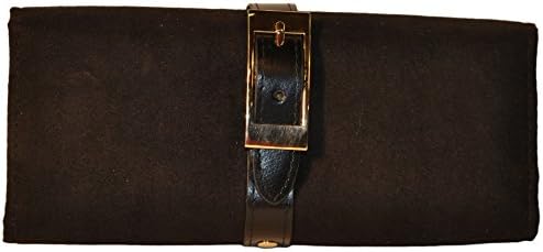 Budd Leather Suede/Leather Jewel Roll, Black