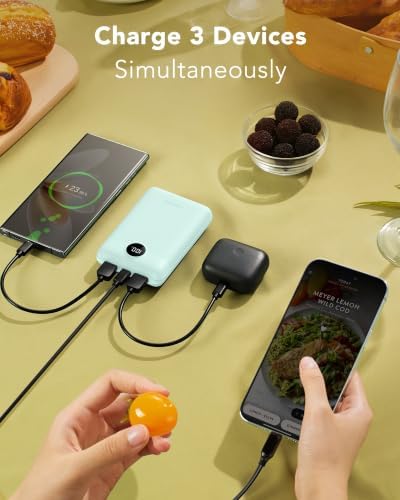 20000mAh Batería Externa Power Bank - Batería Portátil con Carga Rápida 22.5W QC3.0, USB-C Entrada y Salida para iPhone, Android, Tablets y Más (Verde Jade)
