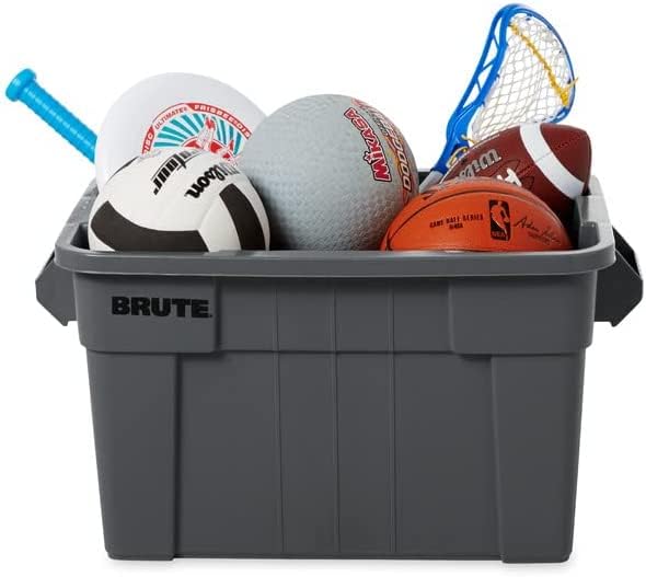 Rubbermaid Commercial Products BRUTE Tote Storage Bin with Lid, 14