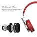 Bluedio T3 Extra Bass Bluetooth Headphones On Ear with Mic, 57mm Driver Folding Wireless Headset, Wired and Wireless Headphones for Cell Phone/TV/PC Gift (Red)