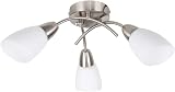 MiniSun Modern 3 Way Brushed Chrome Pendant Light with Frosted Glass 3000K view 1