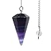 Justinstones Natural Rainbow Fluorite Gemstone Rock Crystal Hexagonal Pointed Reiki Chakra Pendant Pendulum