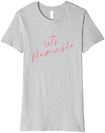 Womens FLAMINGLE - Let's Flamingle Flirty Bachelorette Shirt Large Heather Grey