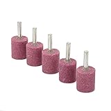 WenFo 5Pc Red 1/4" Shank Corundum Grinding Head
