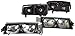 SPEC-D TUNING 2LBLH-SIV03G-RS Smoke Chrome Crystal Headlights+Tinted Signal Bumper Light Made For And Compatible With Chevrolet Silverado