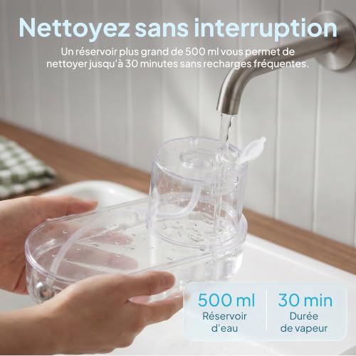 Livatro Balai vapeur 13 en 1 avec nettoyeur à main amovible | Réservoir XL 500 ml · 1500 W · Vapeur 130 °C · 3 niveaux · Câble 5 m · Sans produits chimiques
