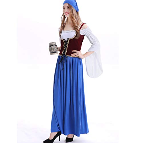 Onefa Womens Dresses Big Sale,Women's Dirndl Maxi Dress Costumes for Bavarian Oktoberfest Carnival Halloween