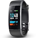 DR.VIVA Fitness Tracker Watch, Exercise Bands Sports Watch Heart Rate Monitor Wrist Smart Bracelet Touch Screen Pedometer Watch Compatible with Android and iOS Phones