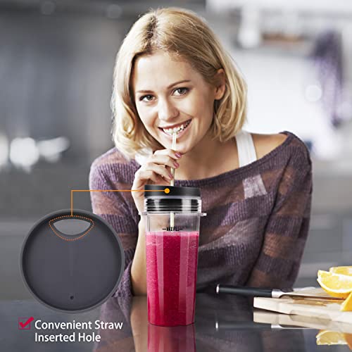 Single Serve 16 oz Blender Cups & 6 Fins Blender Blade Assembly