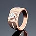 Men's Cz Layered Squares Fashion Cubic Zirconia Rings(Rose Gold Plated)