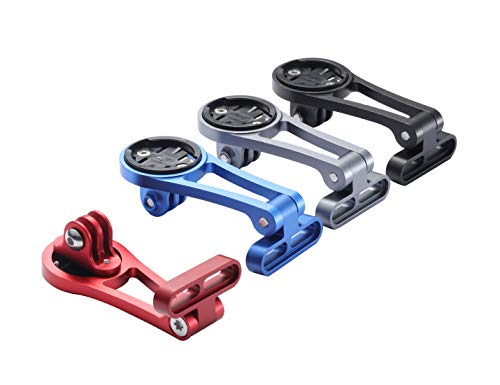 wileosix Bike Stem Mount,Out Front Bicycle Computer Combo Mount for Garmin Edge Gopro 130 200 500 510 520 800 810 820 1000 1030 Touring,4color,Blue
