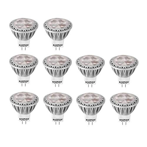 BAOMING Gu4 LED Bulb -MR11 LED Bulb 3W Daylight 6000k 30° Deg Bi Pin Gu4.0 Base 12V AC/DC 250/lm 10-Pack