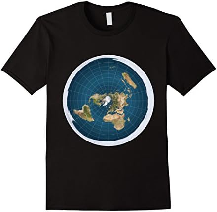 Mens Flat Earth T-Shirt 2XL Black