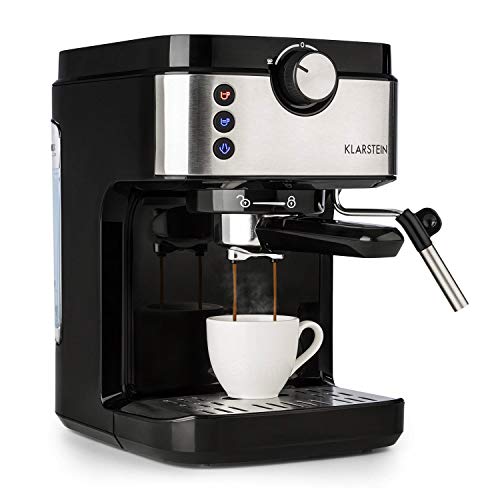 Klarstein 0,9 L Siebträgermaschine für 2 Tasse Kaffee, Mini Espressomaschine mit Milchschäumer, 20 Bar Siebträger…