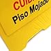 Hero Neon Yellow Caution Wet Floor Sign - Double Sided Multilingual Warning Sign - Cuidado Piso Mojado