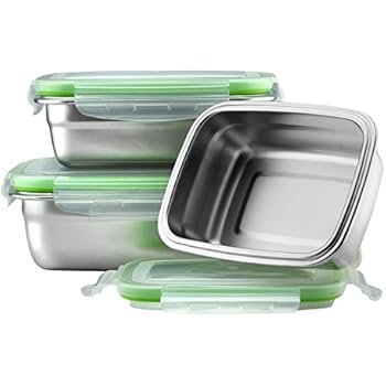 Klee Utensils 3-Piece Reusable Stainless Steel Food Storage Containers