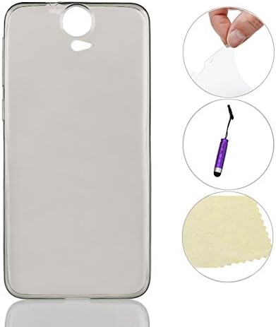 For HTC One E9 Plus Case,Bestgoods® For HTC One E9 Plus Ultra-thin Super Light Clear Soft TPU Phone Back Case Cover Protective Skin (Grey)