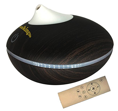 Aroma oil Diffuser Humidifier With Remote Control Wood Grain 200 ML Tank Waterless Shut Up MKingus