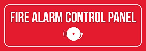 iCandy Combat Red Background with White Font Fire Alarm Control Panel Outdoor & Indoor Plastic Wall Sign - Single, 3x9 Inch - Thumbnail 5