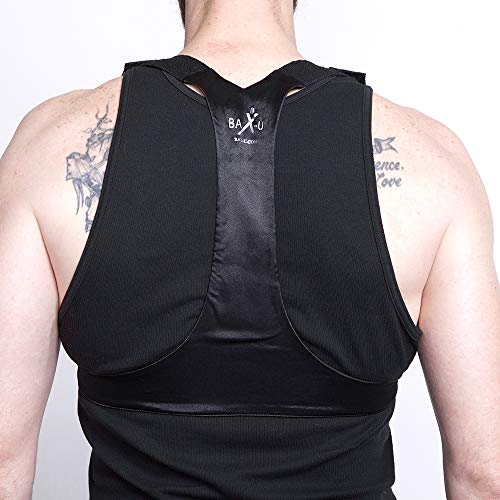 BAX-U Posture Corrector | UNISEX | Adjustable and Comfortable Upper Back & Shoulder Support Brace | Chiropractor Designed | MEDIUM | WHITE