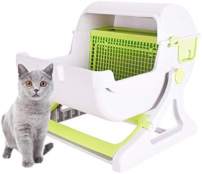 DJLOOKK Cats Semi-automatic Quick Cleaning Cat Litter Box, Luxury Cat Toilet