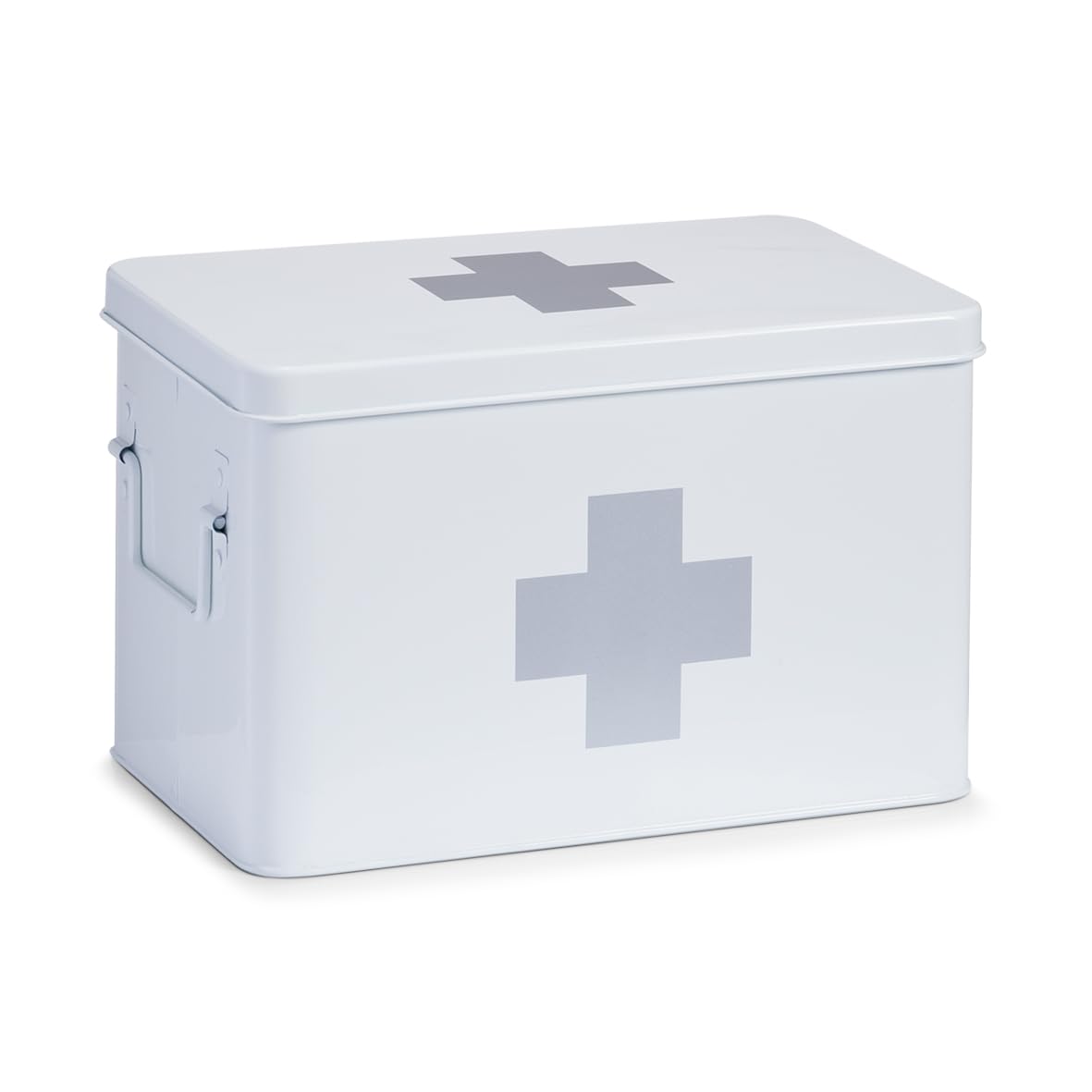 Zeller First Aid Box, Metal, White, 32 x 19.5 x 20 cm
