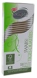 Swisspers Cotton Organic Swabs 180 Count Wooden Sticks