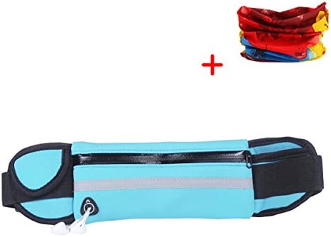 Veliis Waist Pack with Two Pockets-Running Pouch Belt - iPhone 6, 7 Plus Holder for Runners - Best Running Gear for Hands Free Workout- Water Resistant &amp; Reflective Fitness Accessories (Light Blue)