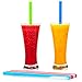 Big Reusable Straws for Smoothies and for 30 oz Tumbler Yeti/Rtic - 6 Straight Wide Reusable Straws + 2 Brushes + 1 Red Storage Pouch - Reusable Drinking Straws Set - Silicone Straws Bundle