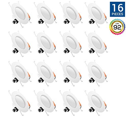 Hyperikon 6 Inch Recessed LED Downlight (5″ Compatible), Dimmable, 14W (75W Replacement), Retrofit Recessed Lighting Fixture, 3000K (Soft White Glow), LED Ceiling Light with Trim, 970 Lumens (16 Pack)