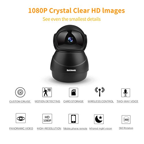 Haichendz (Pro) Home Wireless IP Camera 1080P HD WiFi Indoor Security Surveillance System Pan/Tilt Two-Way Audio & Night Vision for Baby/Elder/Pet/Nanny Monitor … (Black) - Thumbnail 2