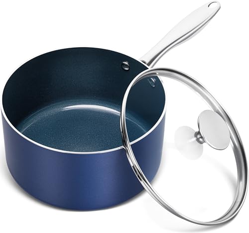 3 Quart Nonstick Saucepan Blue