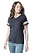 LAT Ladies Fine Jersey Short Sleeve Football Tee (3537) Vintage Navy/Blended White, L