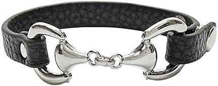 Equi-Ternatives, Inc Faux Leather Snaffle Bit Bracelet Brown