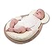 kasen Portable Baby Pillow Baby Crib Mattress Newborn Baby and Infant Anti-Roll (Beige)