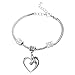 Luvalti Heart Pendant Bracelet Horse Heart Jewelry - Family and Friends Jewelry Gift - 10’’