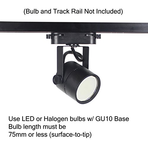 J.LUMI TRK9610 GU10 Line Voltage Track Light Head, 120V AC, Track Light Fixtures, Black Finish, Compatible track rail RAL1002, BULB NOT INCLUDED