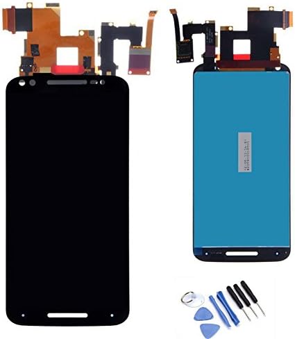 MORESUN-High Quality Full LCD Display Glass Touch Screen Digitizer Assembly Replacement Part for Moto X Pure Edition X Style X3 5.7" XT1570 XT1572 XT1575 (Black)