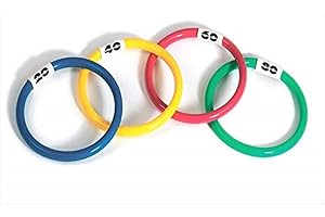 Swimline Dive Rings Toys 4-Pack Weighted Catch and Retrieval Game for Swimming Pool & Bath Tub for Kids Multi Color Rings Underwater Dive Practice Education Learn