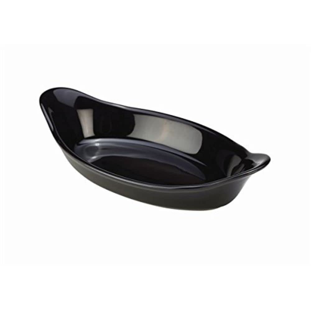 Genware NEV-B23D-BL Royal Oval Eared Dish, 16.5 cm, Black (Pack of 6)