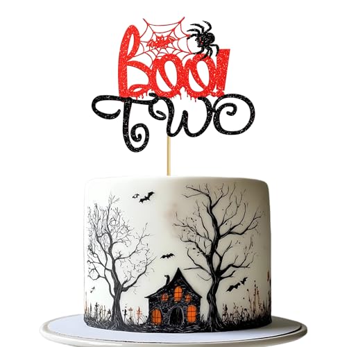 1 PCS Halloween Boo Two Cake Topper Glitter Spider Web Baby… at Amazon